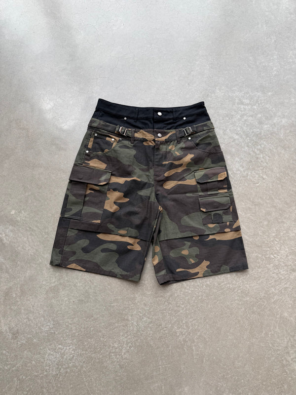 DOUBLE-WAIST CAMO CARGOS