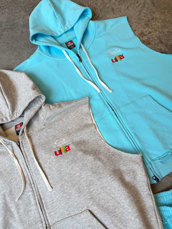 BULLY SLEEVELESS HOODIE IN GREY