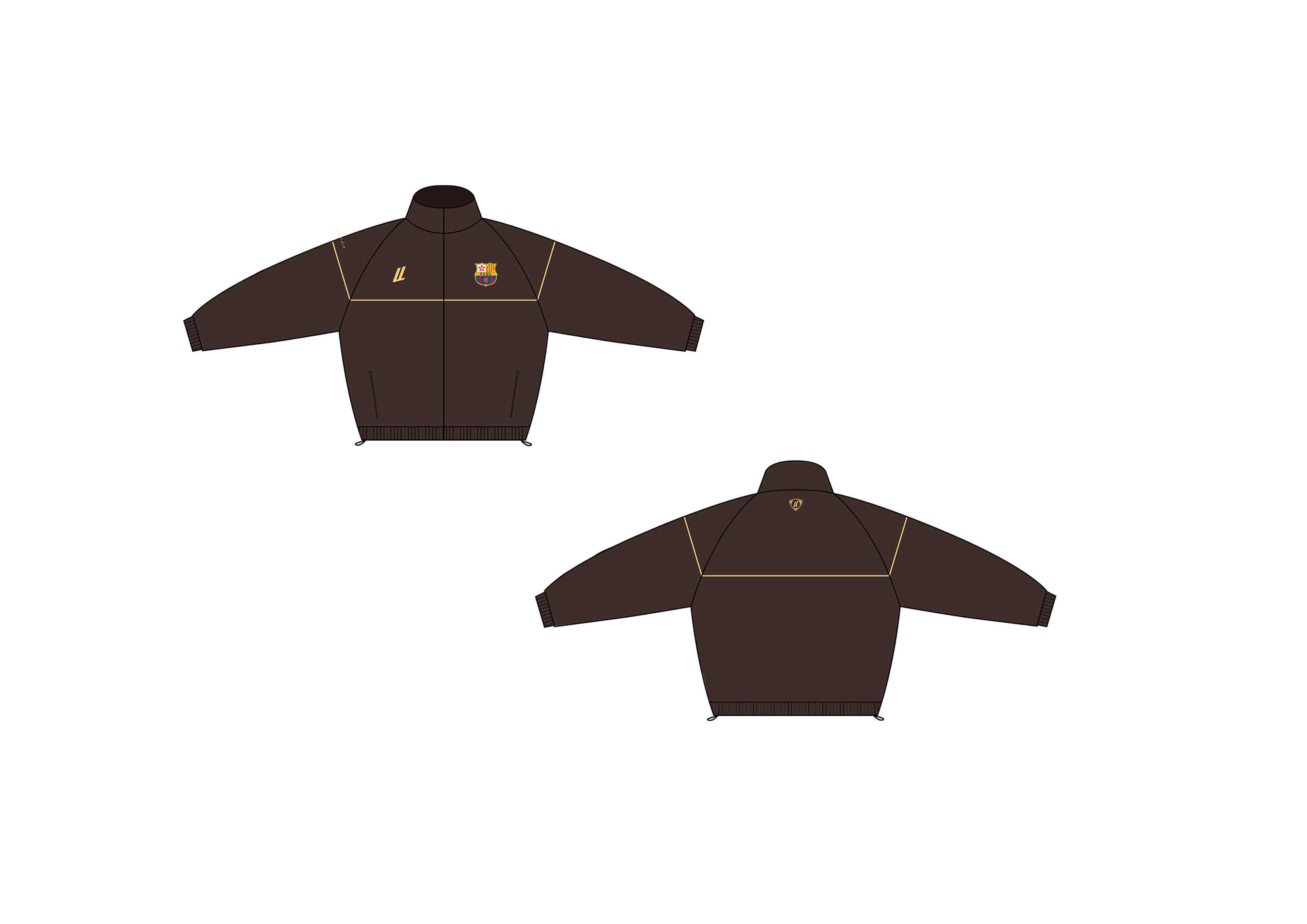 Brown Barca Track Jacket | Ultralight London