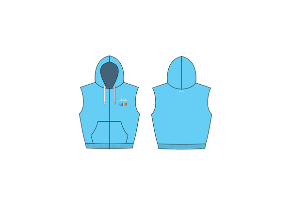 ULTRA SLEEVELESS HOODIE IN AQUA