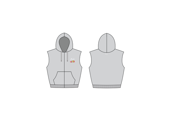 BULLY SLEEVELESS HOODIE IN GREY