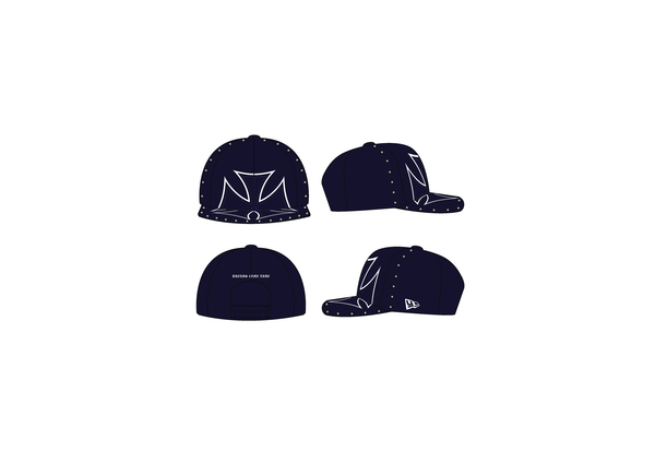 NAVY CHROME SNAPBACK HAT