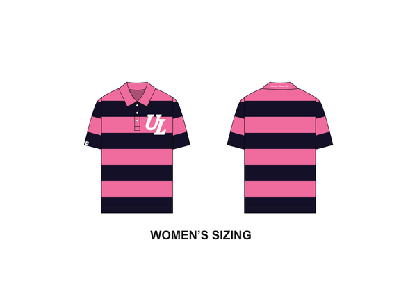 WOMENS ICON POLO IN PINK/BLACK