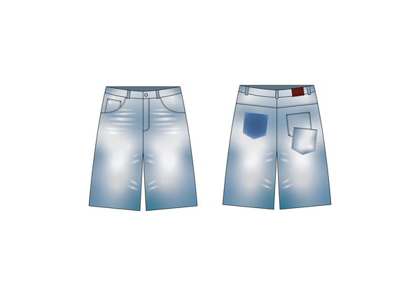 LIGHT WASHED DENIM JORTS (SHIPPING IN 3-4 WEEKS)